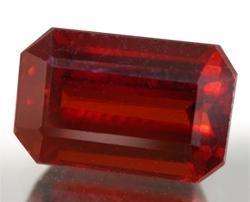 GARNET - ORANGE RED OCTAGON FACET - 0.78cts