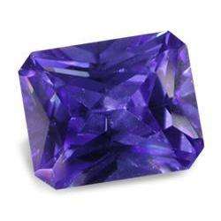 TANZANITE SIMULANT - VIOLET BLUE OCTAGON PRINCESS FACET - 10.25cts