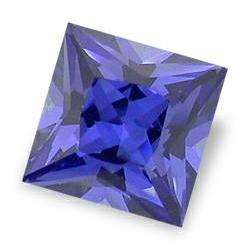 TANZANITE SIMULANT - PERIWINKLE VIOLET BLUE PRINCESS FACET - 2.56cts