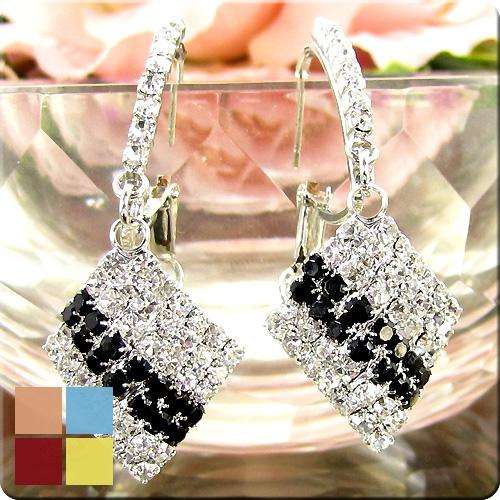 110 x 3mm BLACK SAPPHIRE TOPAZcz LADIES DANGLING HOOP EARRINGS