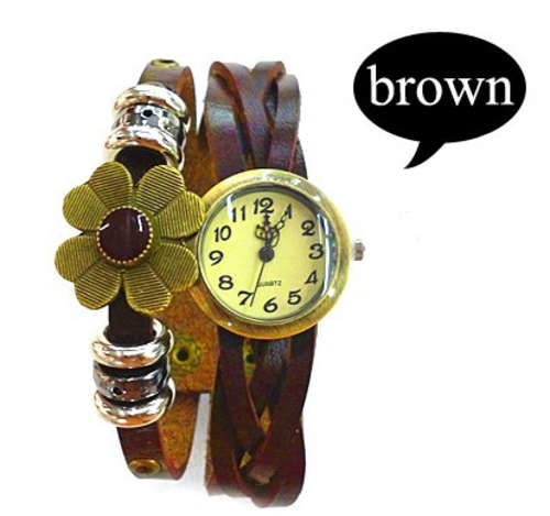 Women Genuine Leather Watch, Bracelet Wristwatch brown