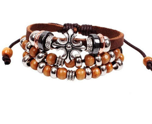 Leather bracelet - beads
