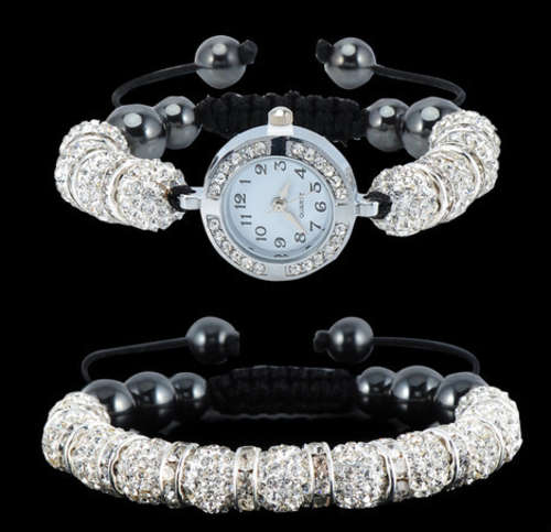 Disco Clay Balls Shamballa Watch PLUS free Bracelet