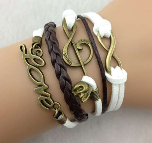 Infinity Genuine Leather Bracelet - Love