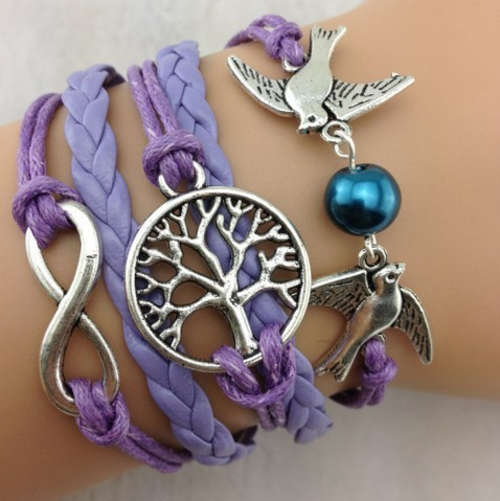 Infinity Bracelet - Birds, Tree