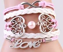 Pink Love infinity bracelet