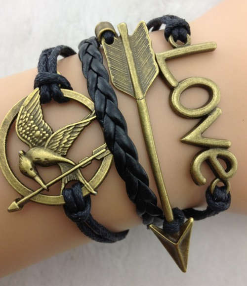 Infinity Bracelet - Black Hunger Games / Mocking Jay / Arrow
