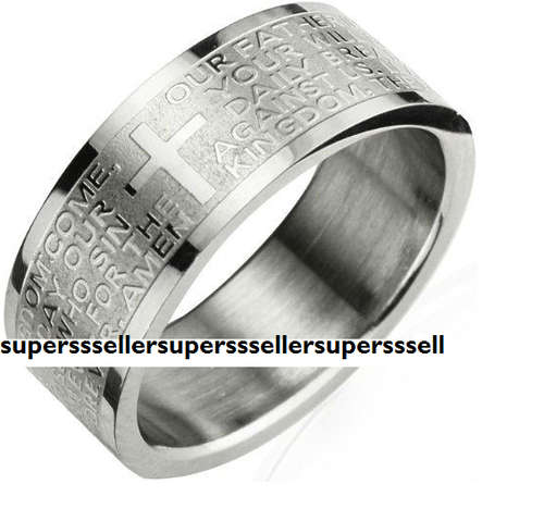 Stainless Steel Ring - The Lord's Prayer - Christian ring