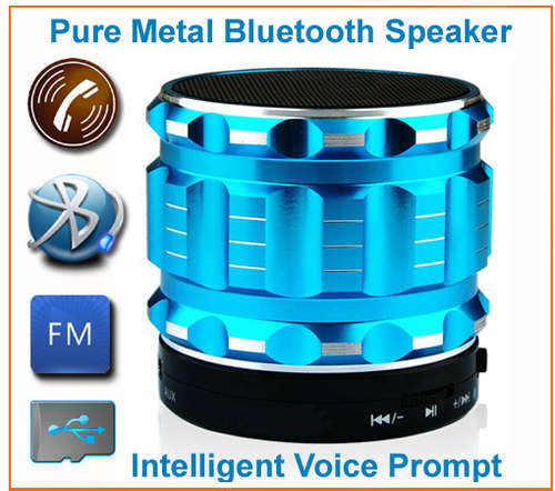 Portable Mini Bluetooth Speaker - Metal Wireless Smart Hands Free Speaker With FM Radio