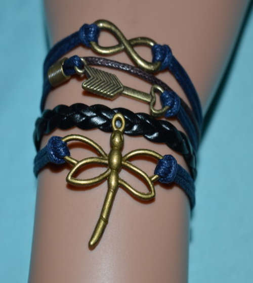 Infinity Bracelet - Blue Dragonfly