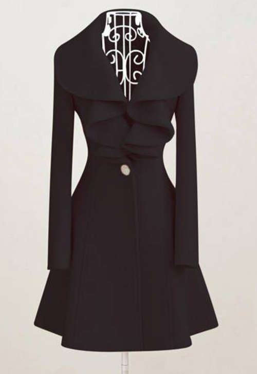 Trench Coat Jacket for Women - Soft Black