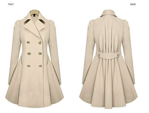 Long Sleeve Overcoat - Beige