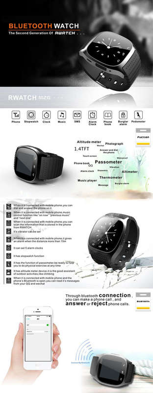 M26 Smart Watch for Android - Black
