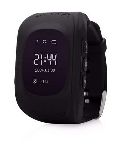 GPS Tracker Watch For Kids - SOS Emergency watch with LED Screen - Black