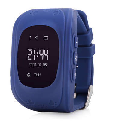 GPS Tracker Watch For Kids - SOS Emergency watch with LED Screen - Navy Blue