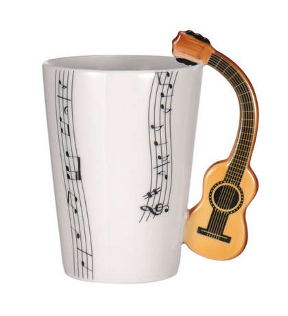Ceramic Cup Music Note Guitar Instrument Coffee Tea Mug - Please select any cup per order