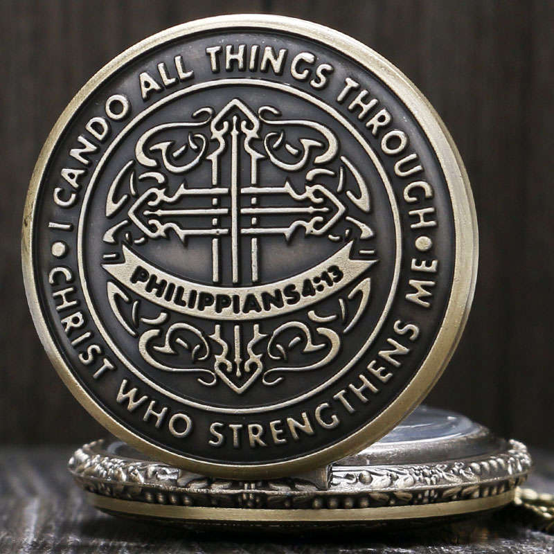 Pocket Watch - I can do all things through Christ who strengthens me - Philippians 4:13