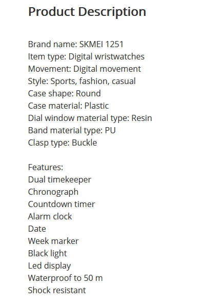 Skmei Sport Watch for Men