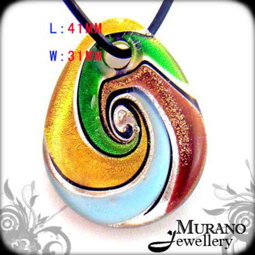 MURANO Lampwork Glass PENDANT & Free Gift Necklace