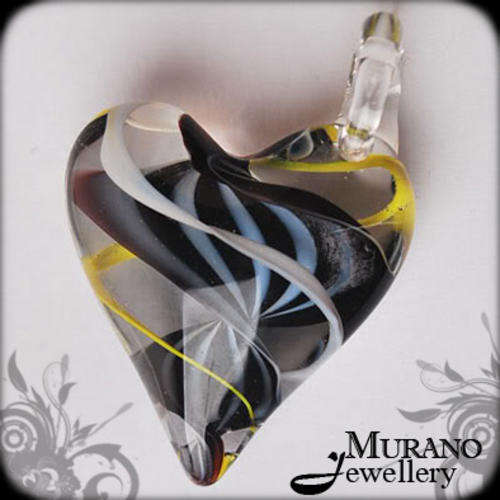 MURANO Lampwork Glass PENDANT & Free Gift Necklace