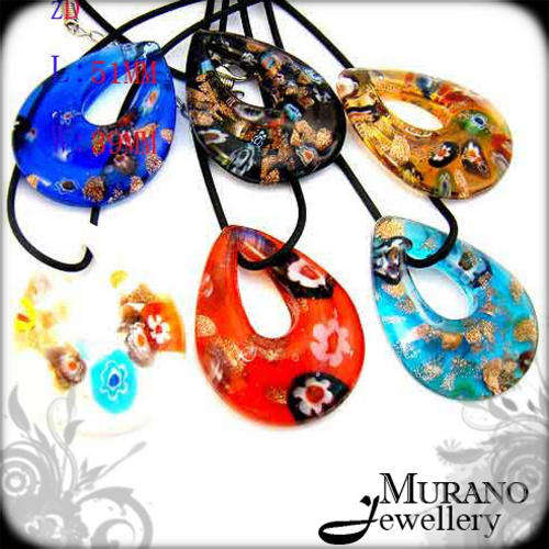 EXQUISITE ***HONEY*** MURANO Charm PENDANT & Gift Necklace