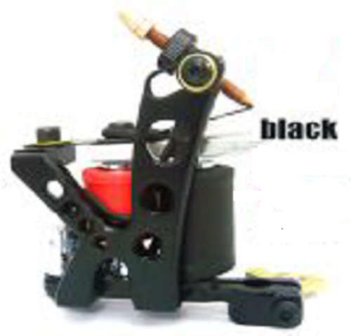 Alloy Tattoo Machine with Black & Red 10 wrap Coils