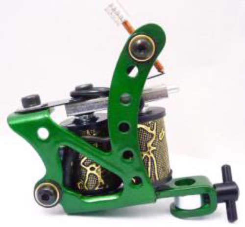 Cast Iron Framed 10 wrap Copper Coil Tattoo Machine