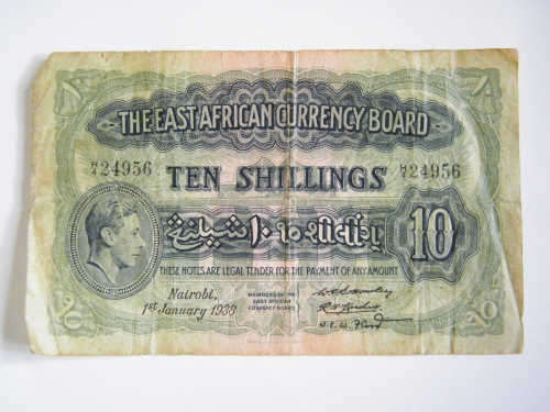The East African Currency Board 10 Shilling note - as per photo
