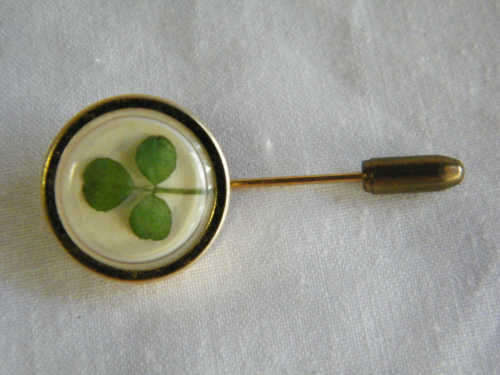 Vintage pin brooch with a clover - as per photo