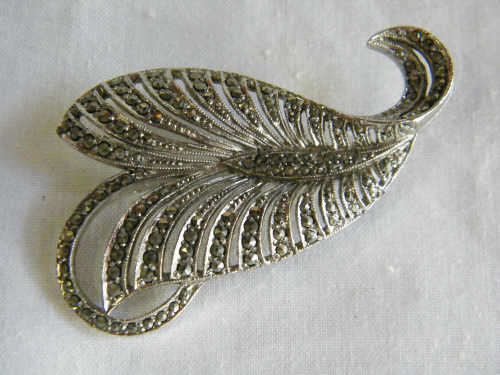 Vintage costume marcasite brooch - as per photo
