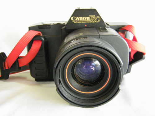 Canon T80 Auto Focus camera in bag - as per photo