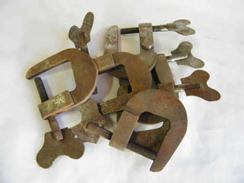 Lot of 6 vintage clamps - as per photo