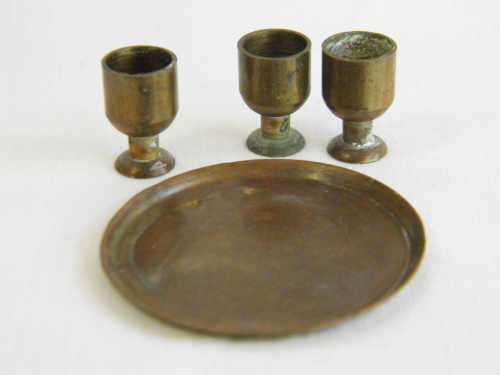 Miniature Brass tray & cups - Nik Naks - as per photo