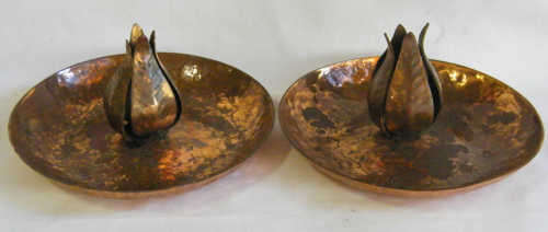 Pair of Copper Candle Holders - as per photo