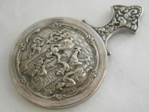 Antique 90 Silver Plated Small Mirror - as per photo