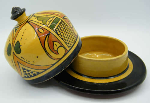 Vintage Hand Painted Butter Dish - as per photo