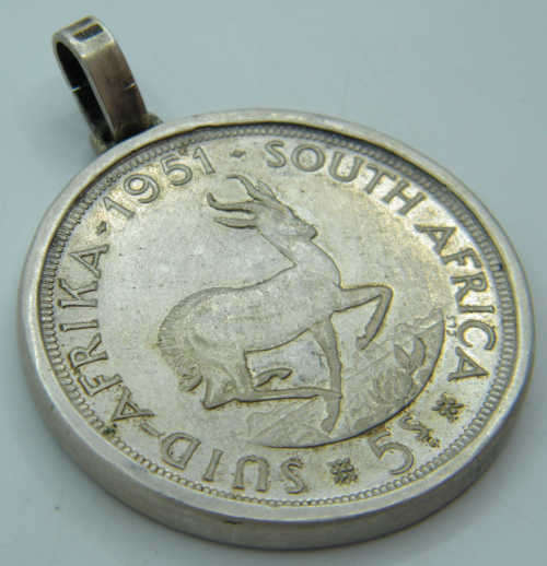 1951 SAU 5 Shilling pendant - as per photo