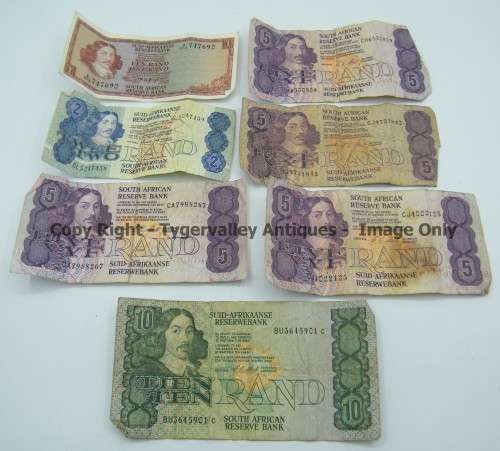 Lot of 7 Old SA Banknotes - as per photo