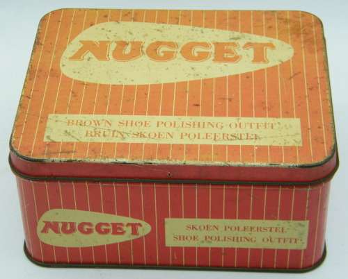 Vintage NUGGET Brown Shoe Polish Tin - as per photo