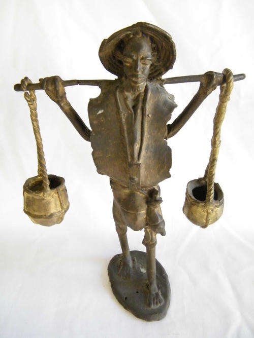 Vintage bronze statue made with old wax method - as per photo