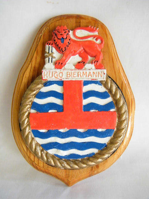 SA Navy Hugo Biermann ships plaque - as per photo