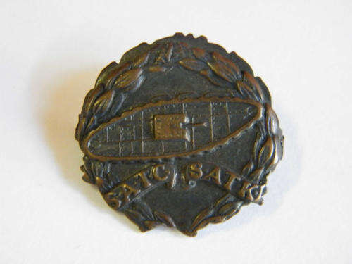 SA Tank Regiment brass collar badge - as per photo