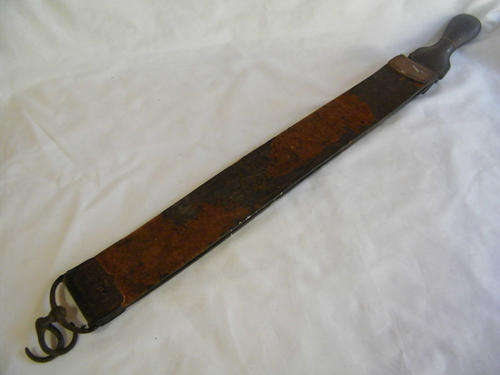 Vintage leather knife sharpening strop - well used - as per photo