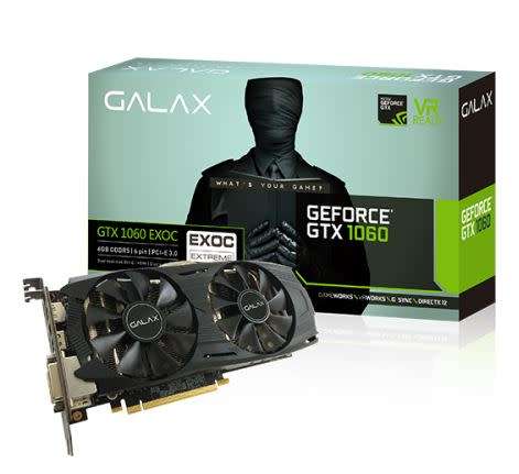 Galax GeForce GTX 1060 EXOC 6GB GDDR5 PCI-E 3.0 Desktop Graphics Card