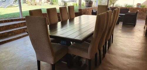 10 x Seater Dining Room Table and Chairs (Ex. Wetherlys)