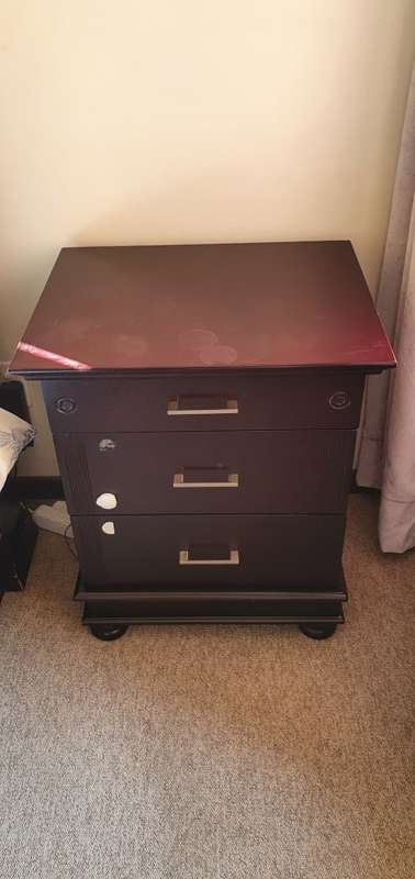 King Sleigh Bed + 2 Bed Side Cabinets (Excl. Mattress)