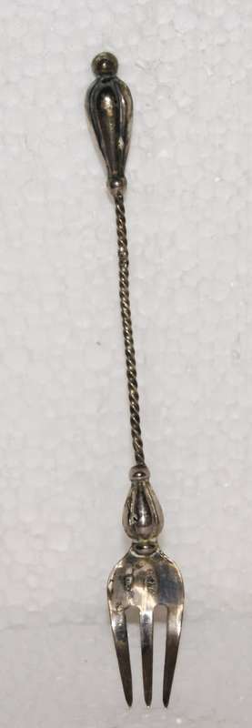 Antique Russian Silver Pickle Fork from Kostroma, Circa 1899-1908