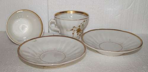 Rare Antique KPM His and Hers Teacups