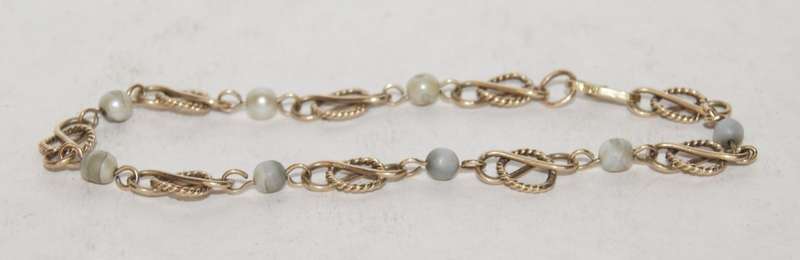 Antique 9ct Gold and Pearl Bracelet (5.6g) CRAZY LOW R1 START