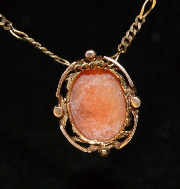 9ct Gold Childrens Necklace with Cameo Pendant (3.8g) @ CRAZY LOW R1 START